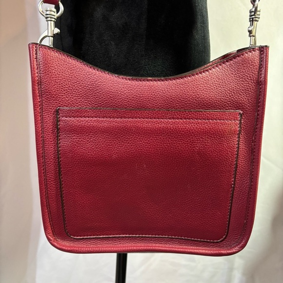 J Jill  Genuine Leather Zip Medium Crossbody Bag (Burgundy color) - Picture 2 of 12